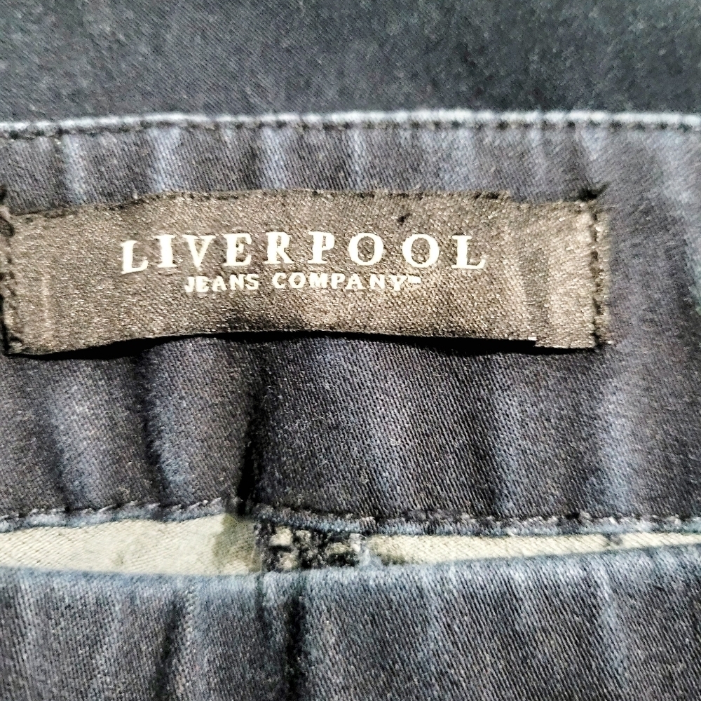 Liverpool Jeans Company Denim Legging Pull On Jeans Womens Size 10P Dark Wash - Picture 11 of 14